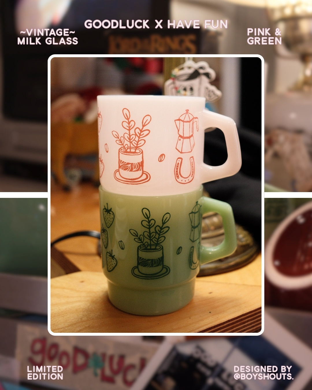 GLHF Milk Glass Mug | Have Fun. Coffee GLHF Milk Glass Mug | Have Fun. Coffee